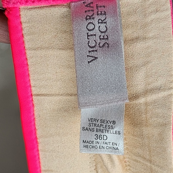 Victoria's Secret Very Sexy Strapless Multiway Hot Pink Purple Lace Bra Size 36D - Picture 14 of 14